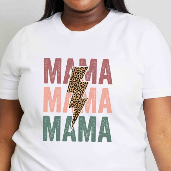 Cotton Leopard MAMA Colorful Graphic Short-sleeve Tee Shirt White - Picture 2 of 9